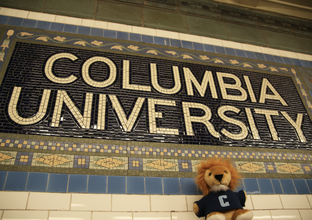Roar-ee the Lion at the 116th Street–Columbia University MTA subway station