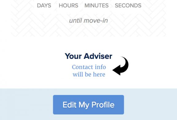 Countdown to Columbia Adviser Assignment Screen