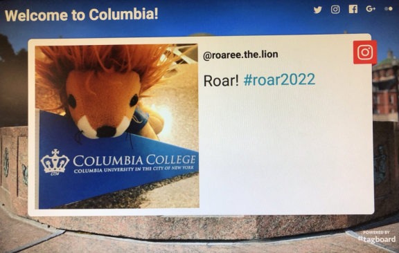 Example of a post using #Roar2022 on our social media display